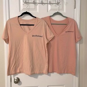 Set of 2 Bridesmaids V-Neck T-Shirts